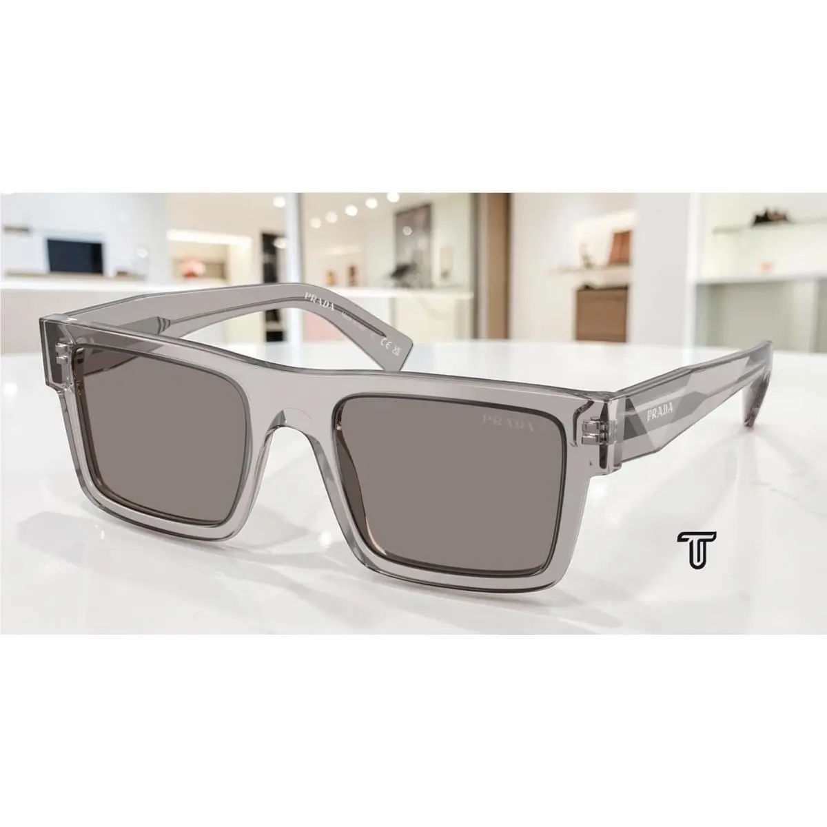 Prada PR 19WS 10J80Q Hematite Dark Grey 52 mm Men`s Sunglasses
