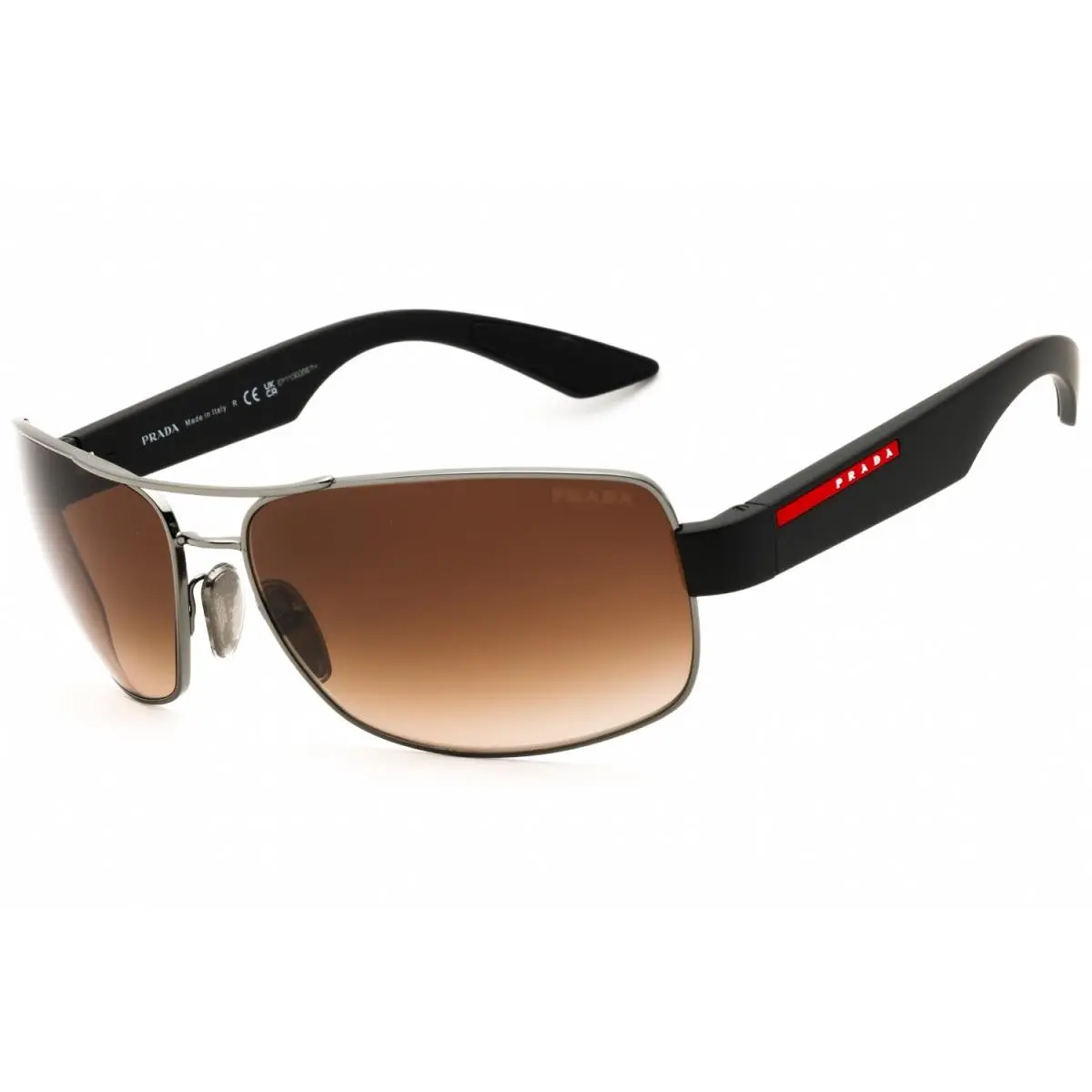 Prada Sport PS 50ZS 5AV02P Sunglasses Gunmetal Frame Gradient Brown Lenses 65mm