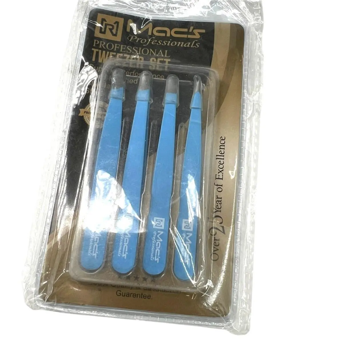 Mac Professionals Tweezer Set od 4 Stainless Assorted Different Tips