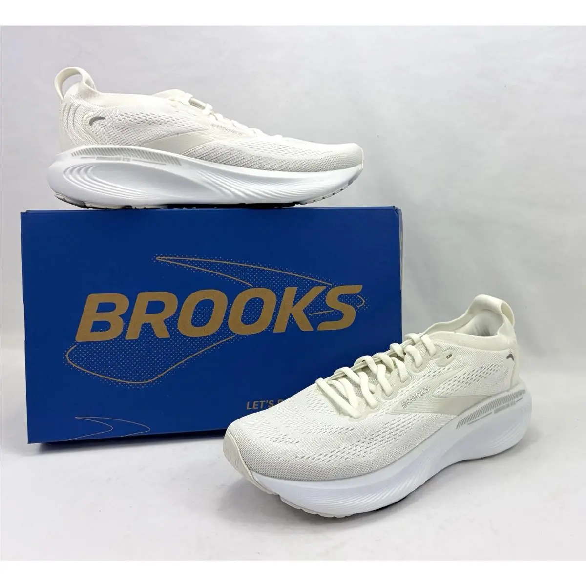 Brooks Adrenaline Gts 25 Running Sneaker Shoes White/white/silver Women`s 8