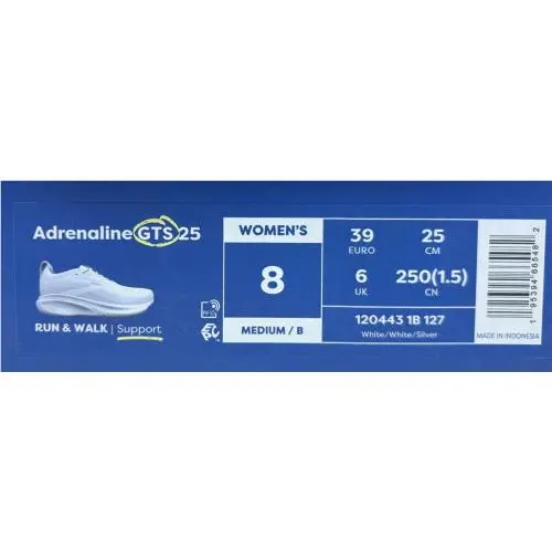 Brooks shoes - Brooks Adrenaline GTS 25 - Adrenaline GTS - 120443 1B 127 - White/White/Silver (UPC: 195394665482) 11