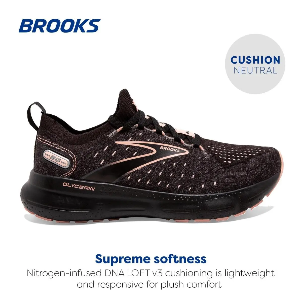 Brooks shoes - 1203721B026060 - 1203721B026060 - Black/Pearl/Peach (UPC: 195394044492) 0