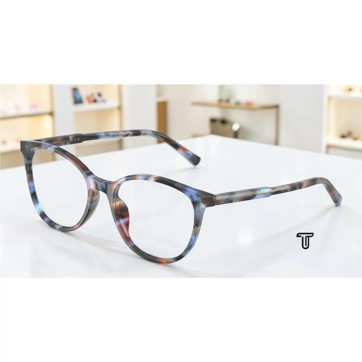 Dolce Gabbana DG3425 3443 Havana Blue Demo Lens 52 mm Women`s Eyeglasses
