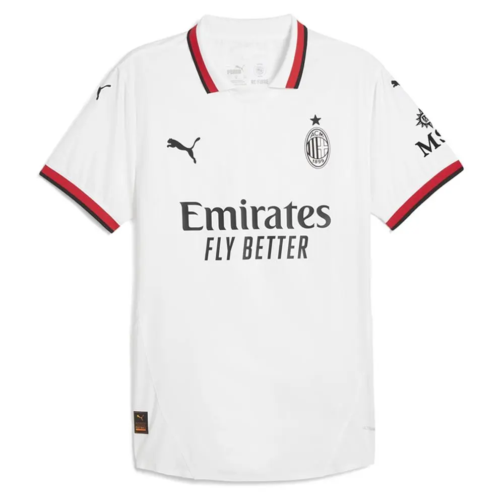 Puma Ac Milan Away Collared Short Sleeve Soccer Jersey Mens White 77501302