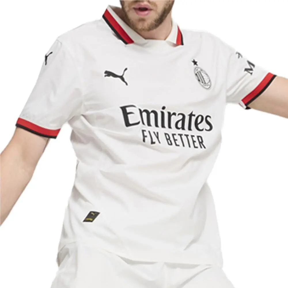 Puma clothing - PUMA Ac Milan Away Collared Short Sleeve Soccer Jersey - 77501302 - White 1