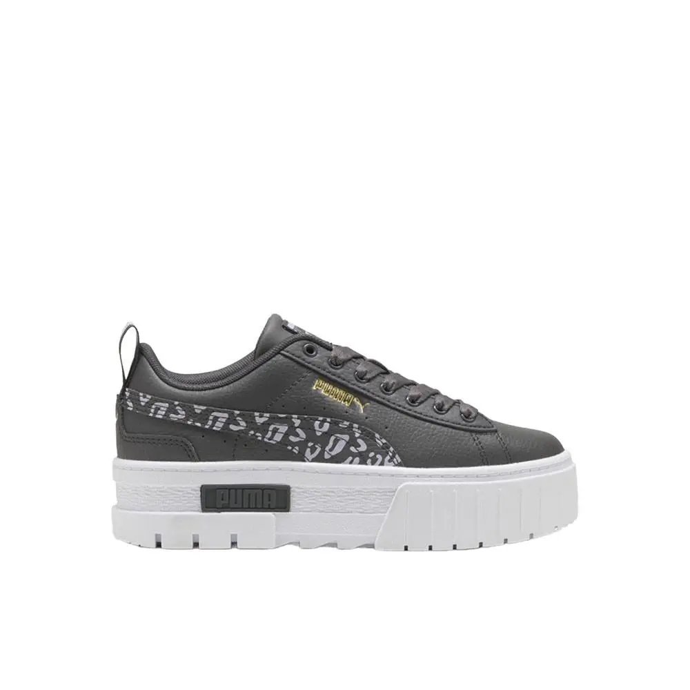 Puma Mayze Wild Lace Up Youth Girls Grey Sneakers Casual Shoes 38569616