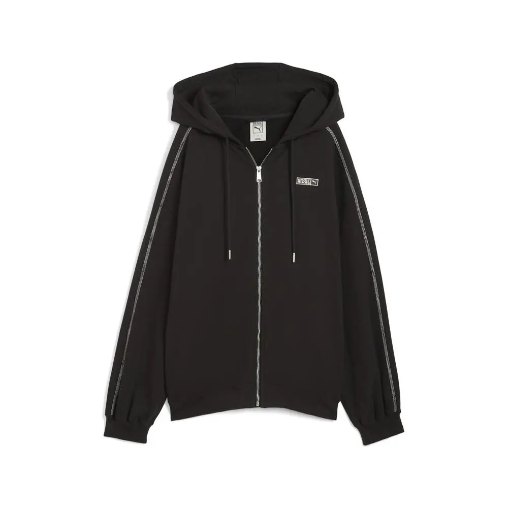 Puma X Rose T7 Oversized Full Zip Hoodie Womens Black Casual Outerwear 63380101