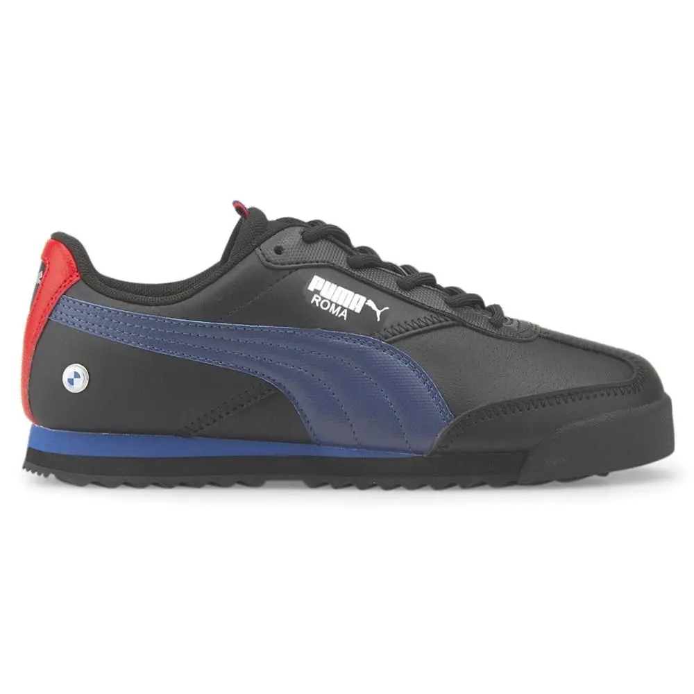Puma Bmw M Motorsport Roma Via Lace Up Youth Boys Black Blue Red Sneakers Cas