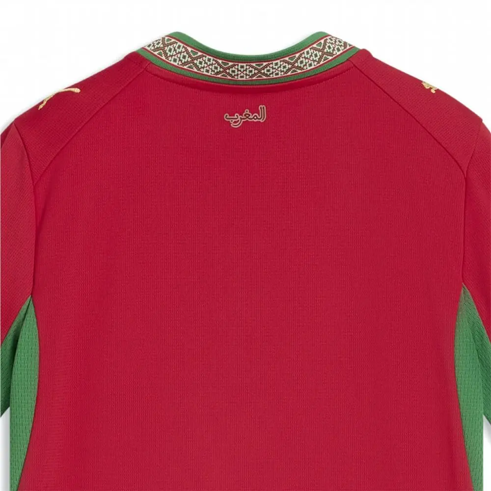 Puma clothing - PUMA Morocco Home Henley Neck Short Sleeve Soccer Jersey Youth - 78332101 - Red 7