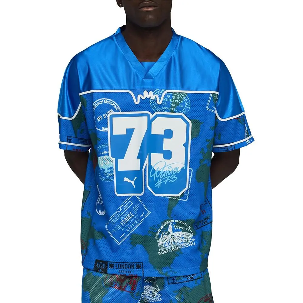 Puma clothing - PUMA The Atw Dylan All Over Print Basketball V Neck Replica Jerse - 63506602 - Blue 8