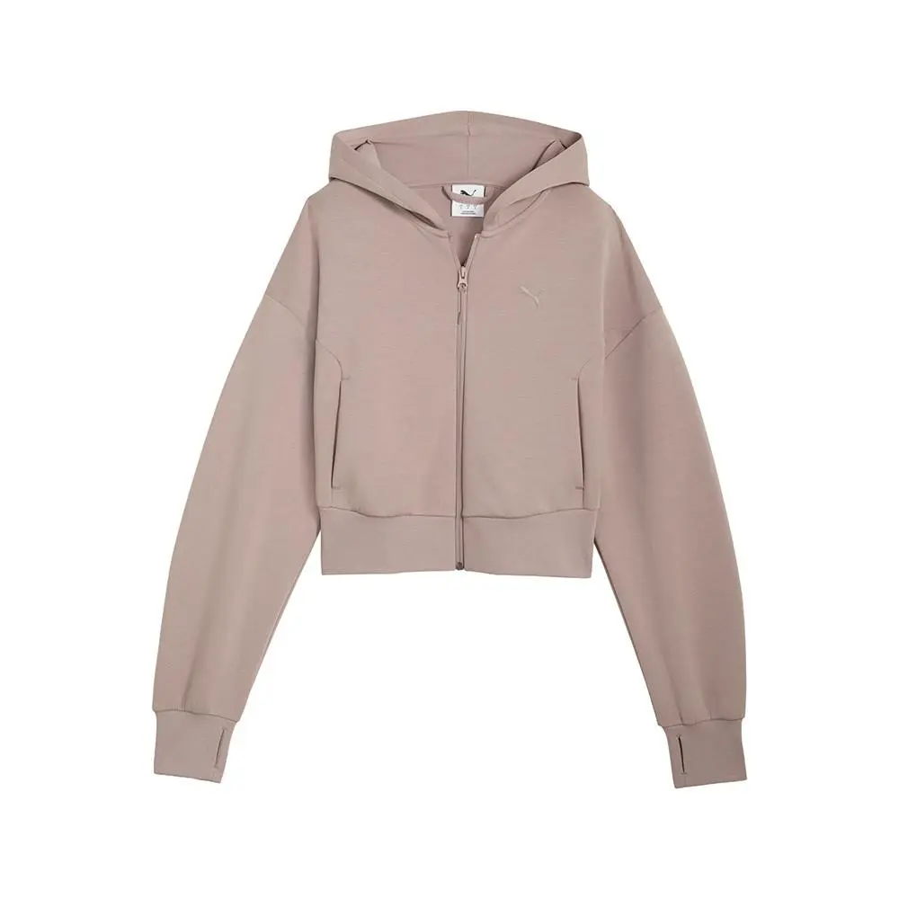 Puma Pumatech Sense Soft Touch Drycell Full Zip Hoodie Womens Beige Casual Outer