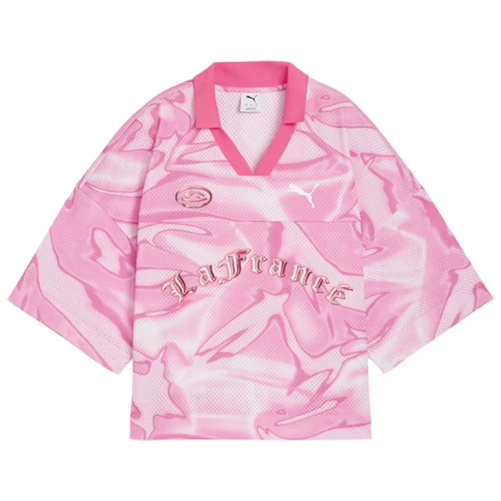 Puma Lafrance Pink Heem Collared Short Sleeve Soccer Jersey Womens Pink 6338490