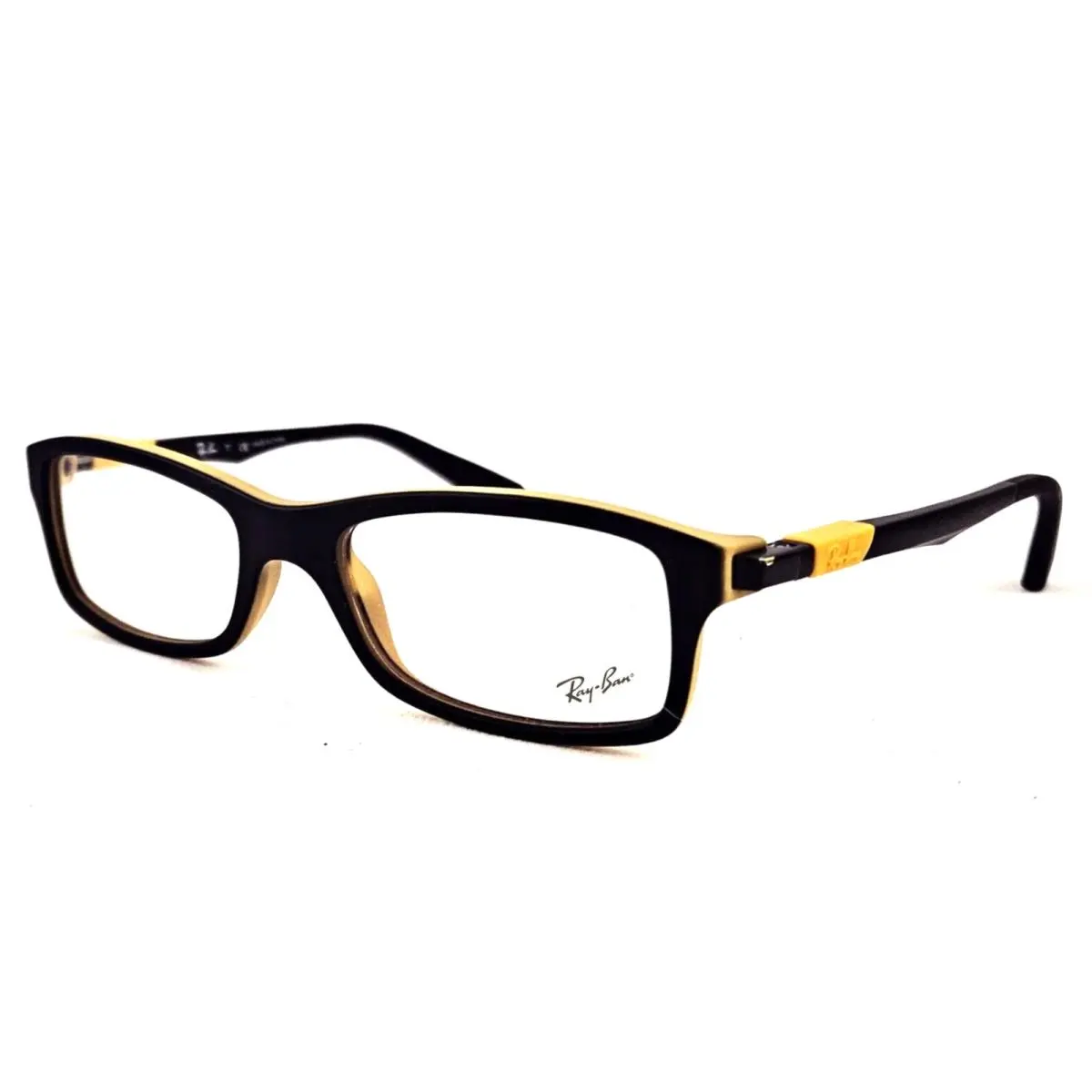Ray Ban Kids RB 1546 3435 Black Yellow Eyeglasses RX 48-26-125 W/ Case