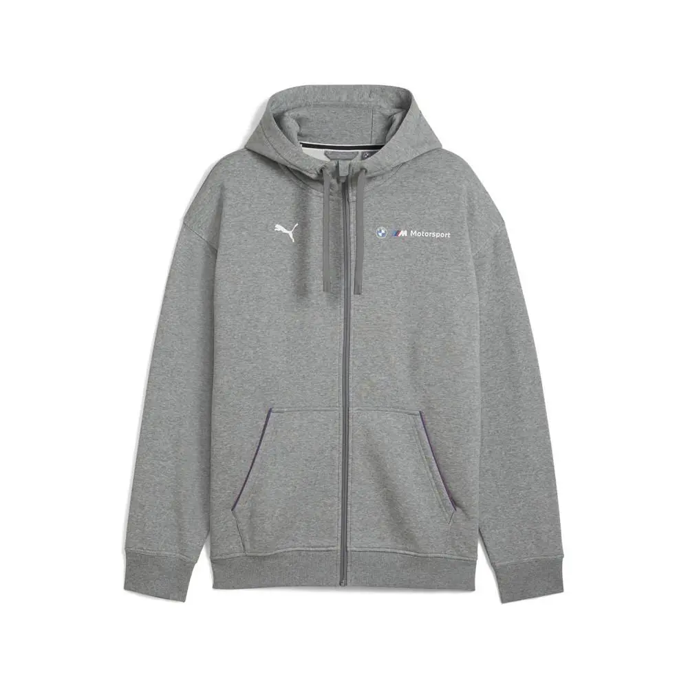 Puma Bmw M Motorsport Hooded Full Zip Hoodie Mens Grey Casual Outerwear 63062903