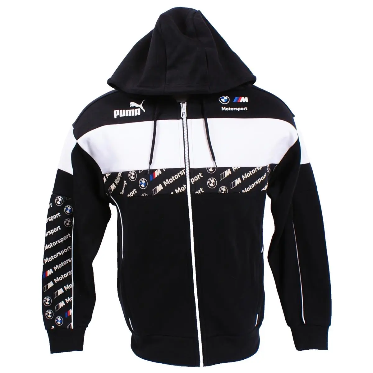 Puma clothing - BMW Motorsports Hooded Jacket - BMW Motorsports Hooded Jacket - Black & White (UPC: 196856983533) 0