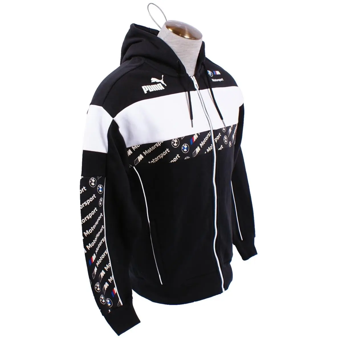 Puma clothing - BMW Motorsports Hooded Jacket - BMW Motorsports Hooded Jacket - Black & White (UPC: 196856983533) 2
