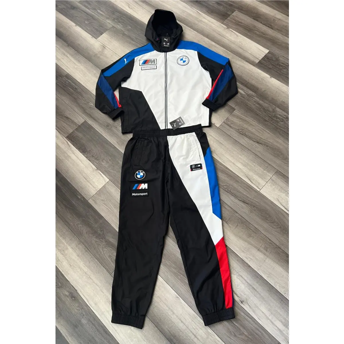 Puma Bmw Motorsports Men`s 2 Piece Tracksuit Black White Windbreaker 2XL