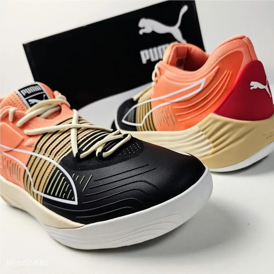 Puma US 14 Men`s Black Peach Tan Red White Basketball Fusion Nitro 195514 10