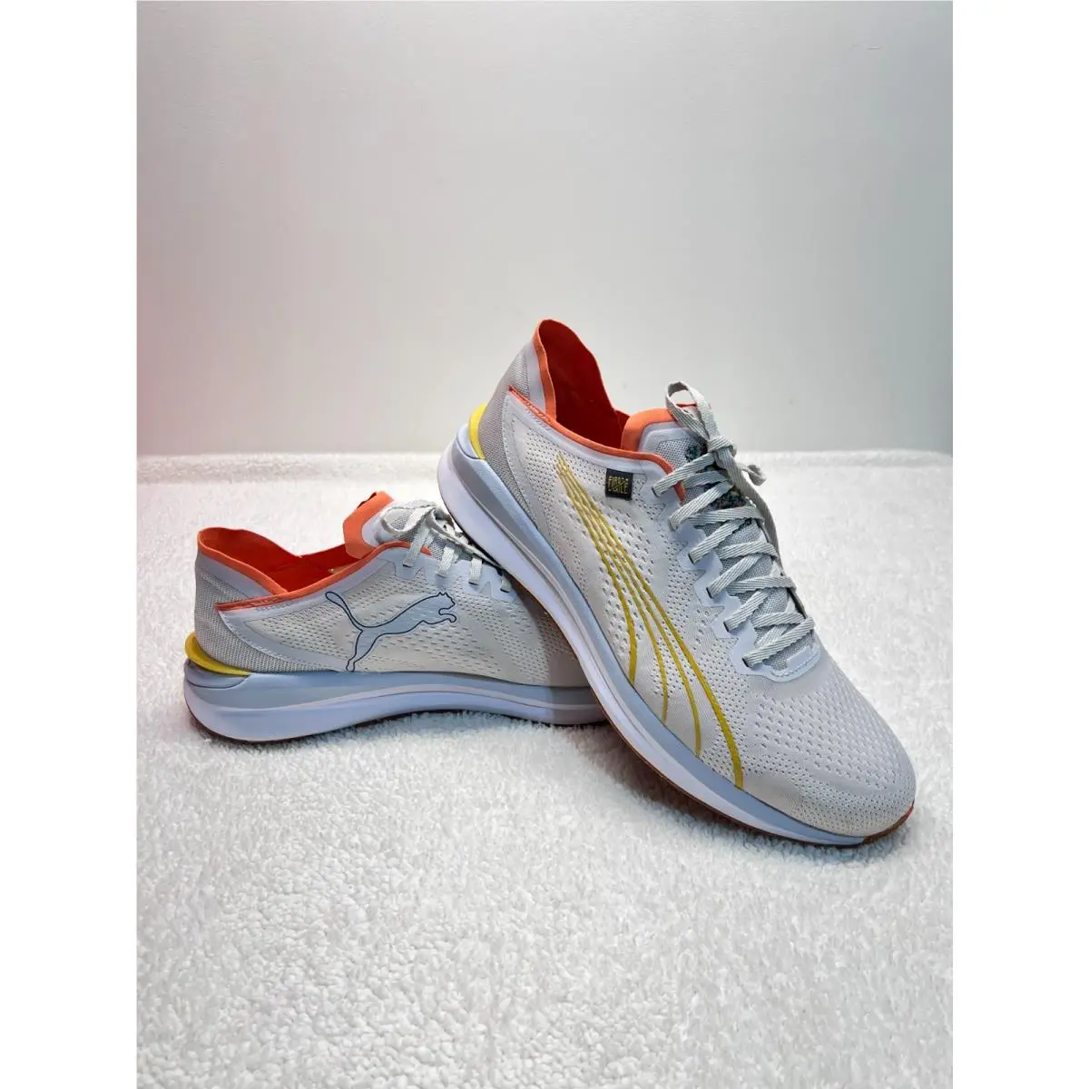 Men Puma X First Mile Electrify Nitro Running White Sneakers Athletic Run Sz 14