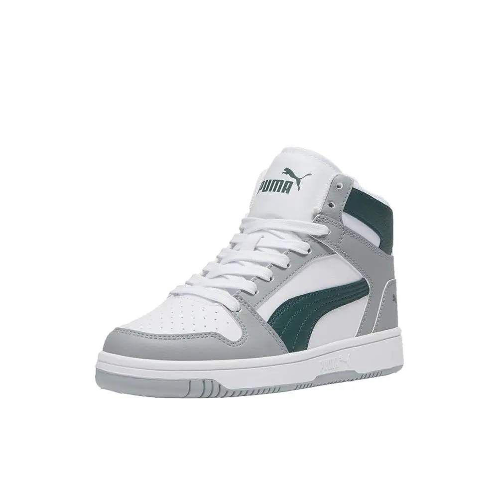 Puma shoes - PUMA Rebound Layup Mid Lace Up  Youth - 37048633 - Grey, White (UPC: 197646411014) 0