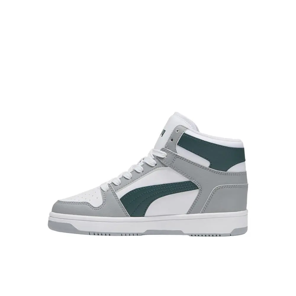 Puma shoes - PUMA Rebound Layup Mid Lace Up  Youth - 37048633 - Grey, White (UPC: 197646411014) 1