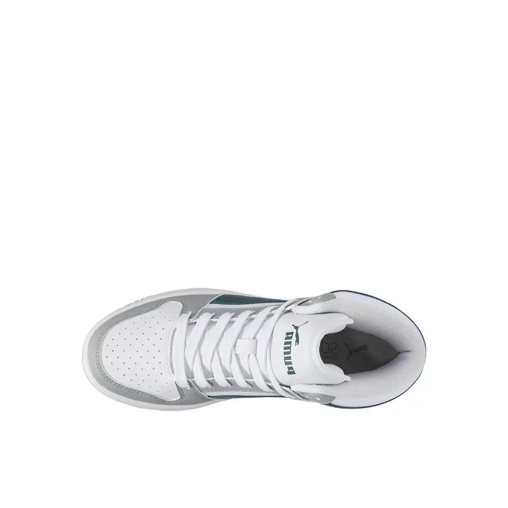 Puma shoes - PUMA Rebound Layup Mid Lace Up  Youth - 37048633 - Grey, White (UPC: 197646411014) 2