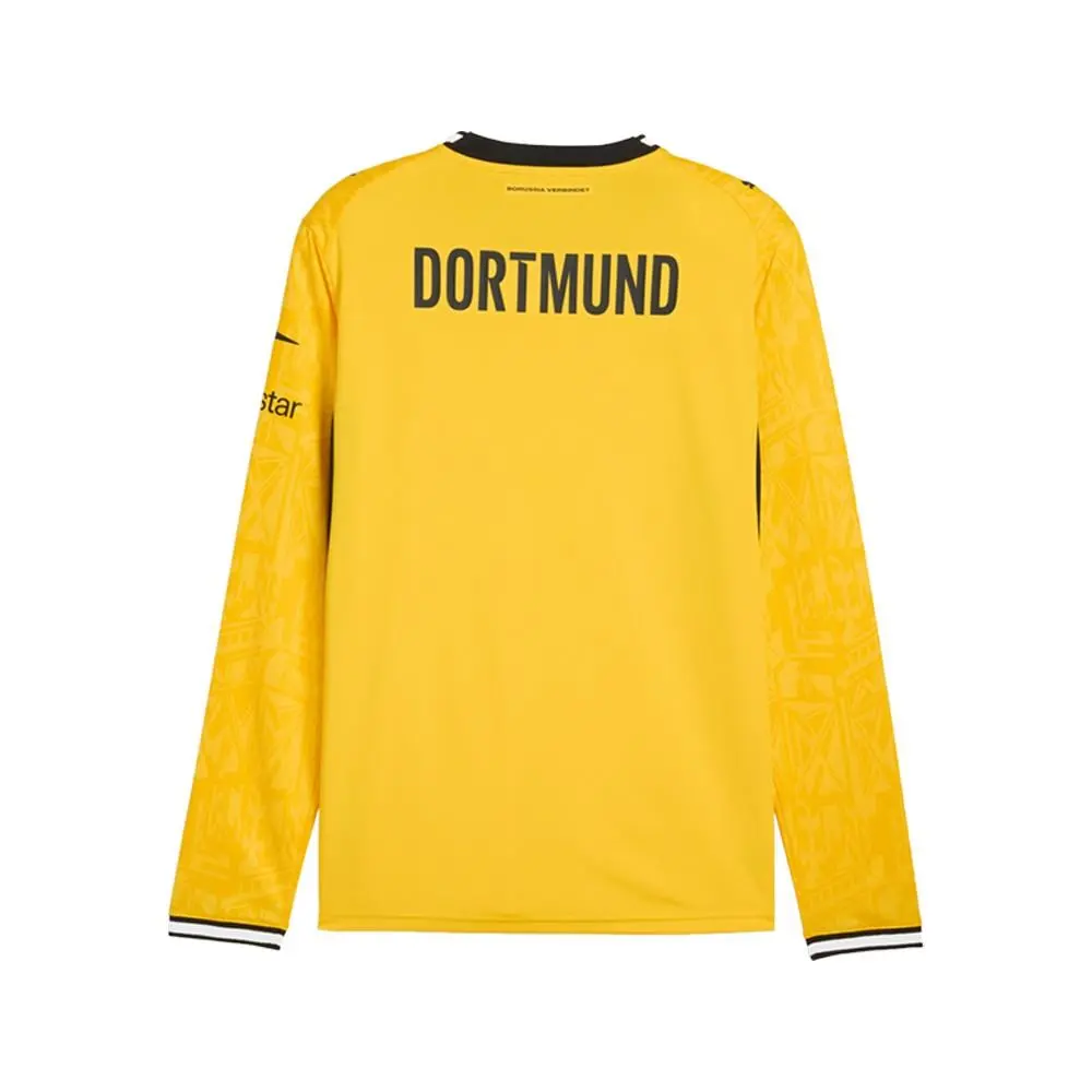 Puma clothing - PUMA Borussia Dortmund Home Logo Crew Neck Long Sleeve Soccer Jer - 78775101 - Yellow (UPC: 199261526357) 0
