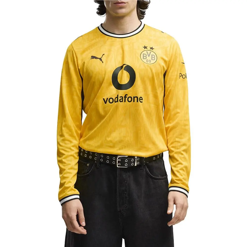 Puma clothing - PUMA Borussia Dortmund Home Logo Crew Neck Long Sleeve Soccer Jer - 78775101 - Yellow (UPC: 199261526357) 1