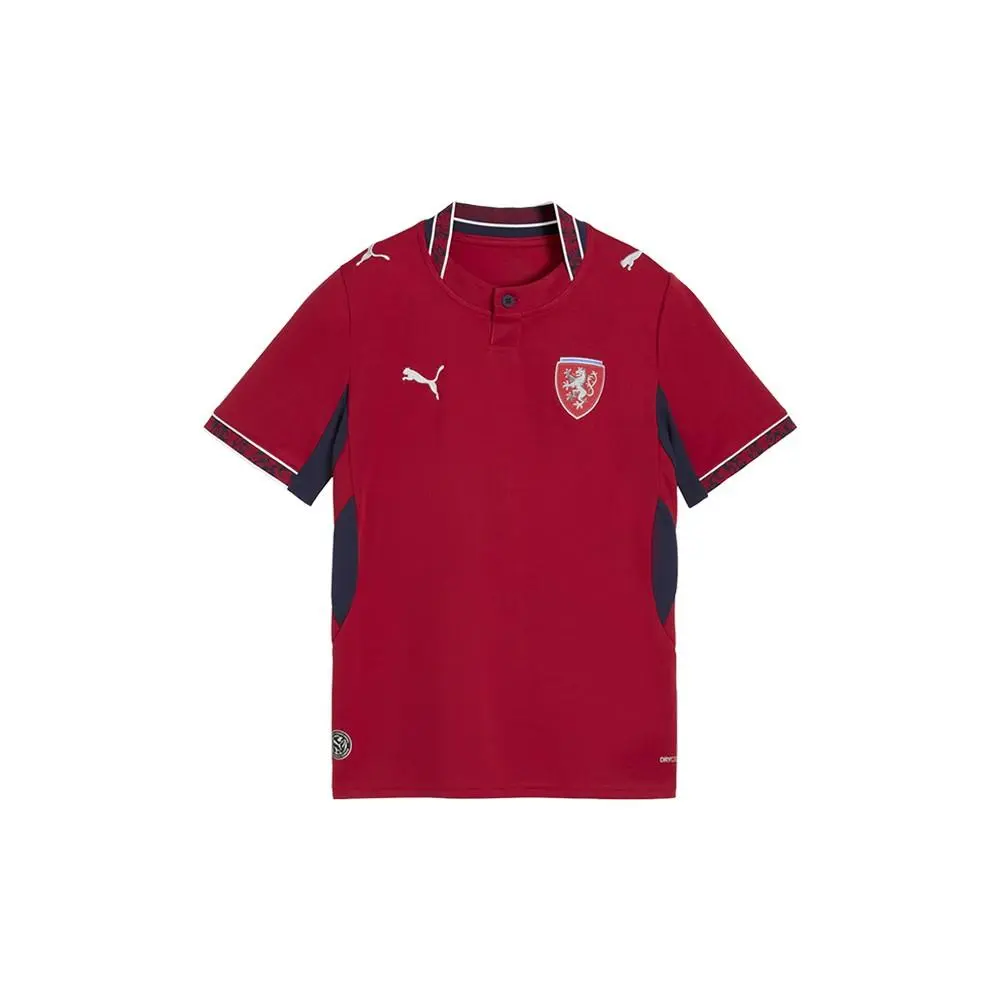 Puma Czechia Henley Neck Short Sleeve Home Jersey Youth Boys Size M 78