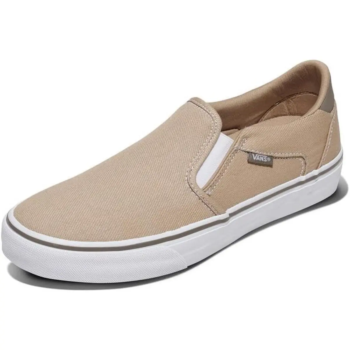 Vans Mens Asher Deluxe Slip-on Shoe Comfortable Sneakers For Fashion Walking - Washed Chipmunk