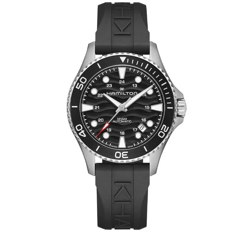 Hamilton Khaki Navy Scuba Auto 40mm 40mm Black Dial Men`s Watch H82415330 - Dial: Black, Band: Black, Bezel: Black