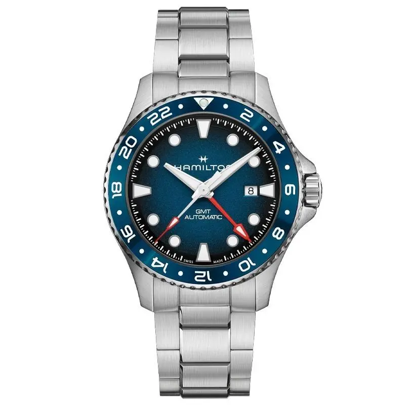 Hamilton Khaki Navy Scuba Auto Gmt 43mm Blue Dial Men`s Watch H82535140