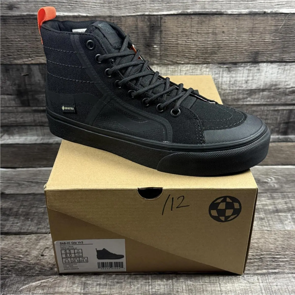 Vans Sk8-Hi Gtx VR3 Shoes Mens Size 6.5 Black Gore-tex High Top Skate Sneakers