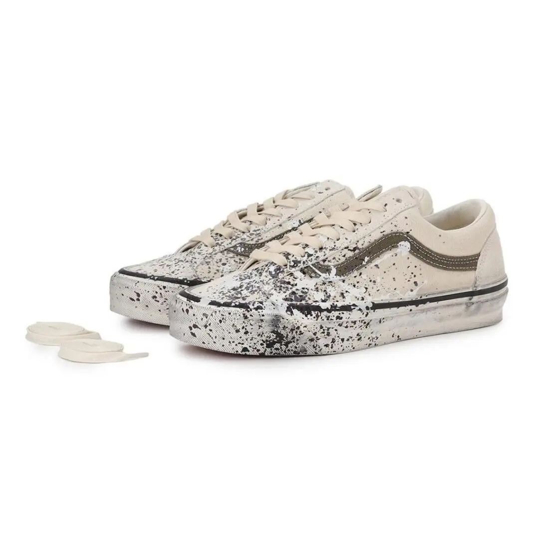 Vans Old Skool 36 Paint Splatter Turtledove Size 10.5 + Discount