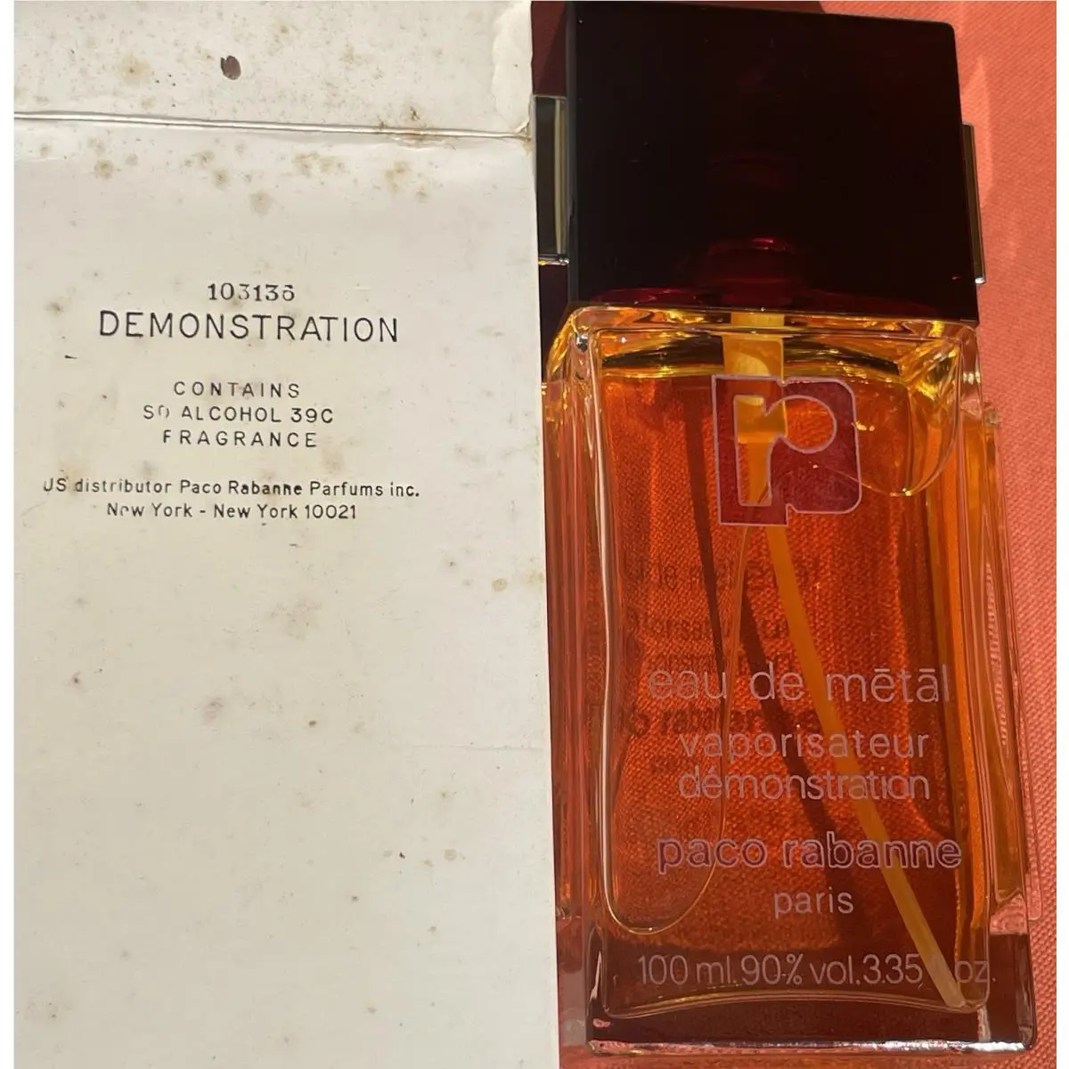 Vintage  Eau De Metal Demonstration Tester 100ml 3.35oz w Box by Paco Rabanne