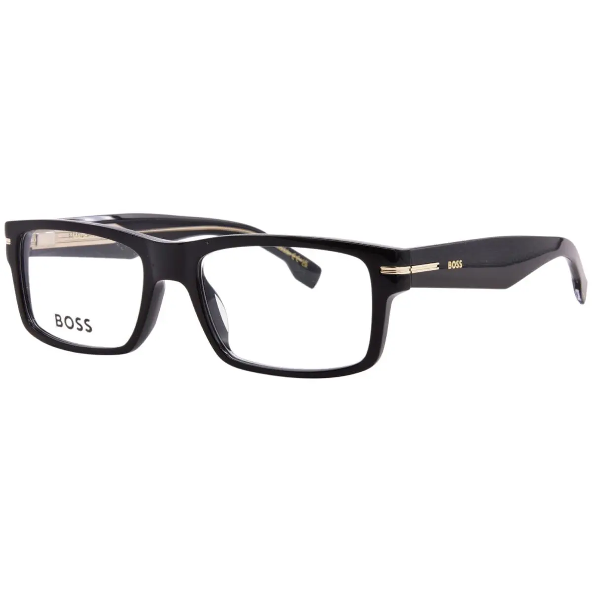 Hugo Boss 1773/G/U 807 Eyeglasses Men`s Black Full Rim Rectangle Shape 57mm