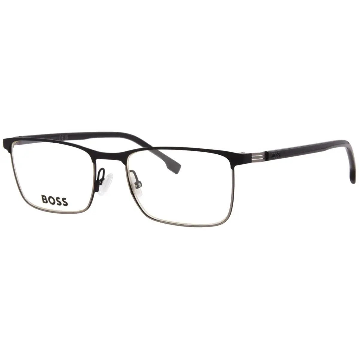 Hugo Boss 1637 TI7 Eyeglasses Frame Men`s Matte Black Ruthenium Full Rim 54mm
