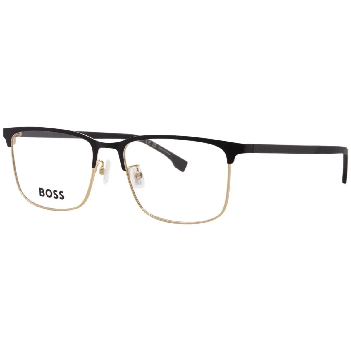 Hugo Boss 1802/F I46 Eyeglasses Men`s Matte Black/gold Full Rim Rectangle 55mm
