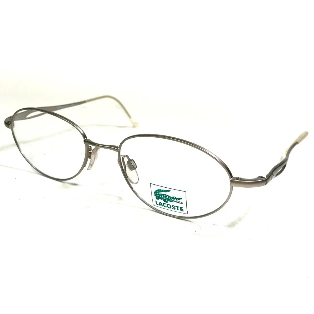 Vintage Lacoste Eyeglasses Frames LD 8004 C093 Matte Silver Round 50-17-135