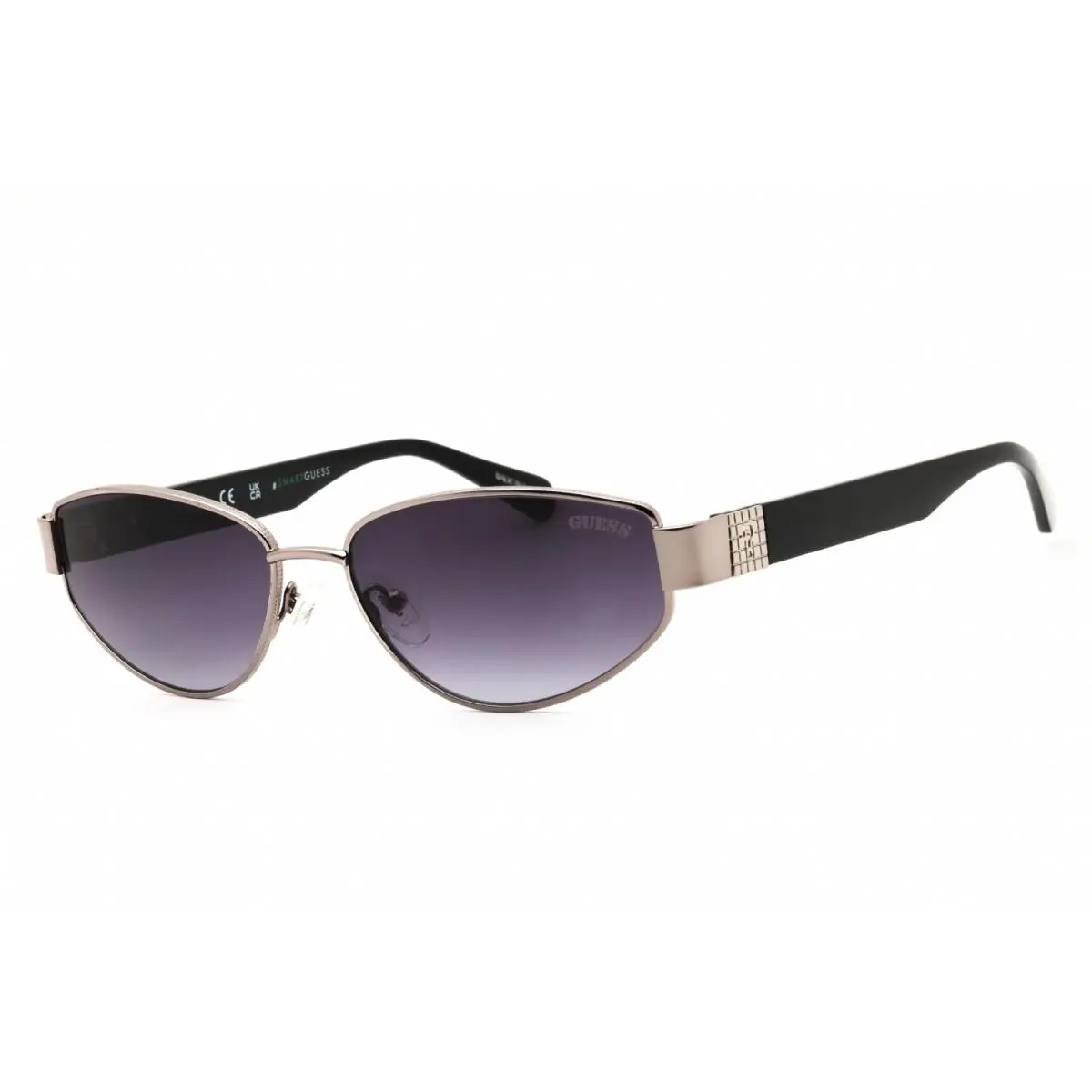 GU8258 08B Shiny Gunmetal/smoke Gradient 56-15-145 Sunglasses by Guess