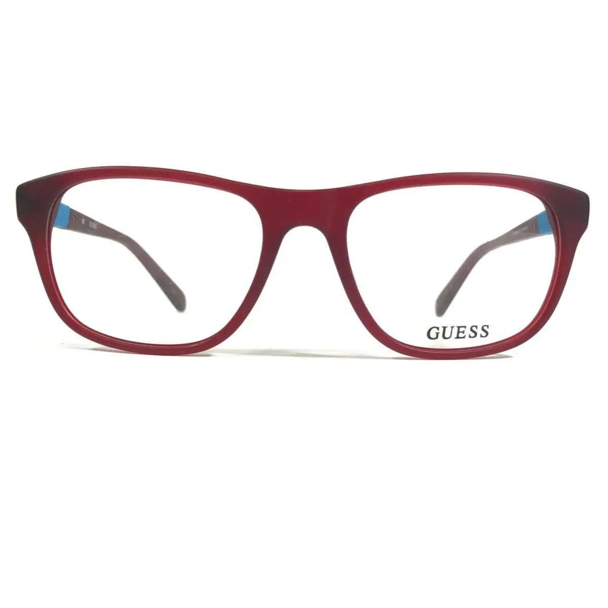 Guess Eyeglasses Frames GU1866 070 Blue Matte Red Square Full Rim 53-18-145