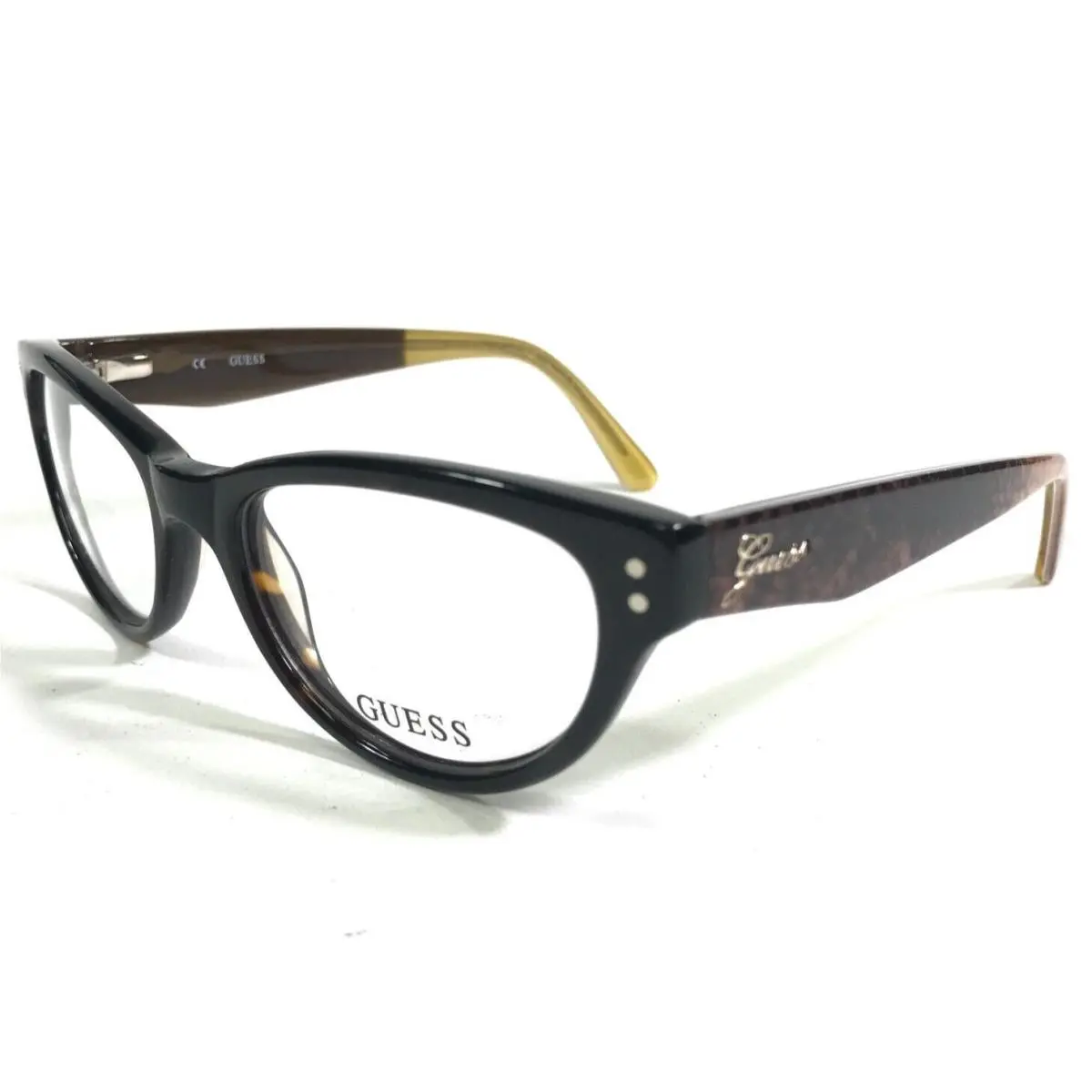 Guess Eyeglasses Frames GU2334 TO Brown Gold Snakeskin Print Cat Eye 51-17-140