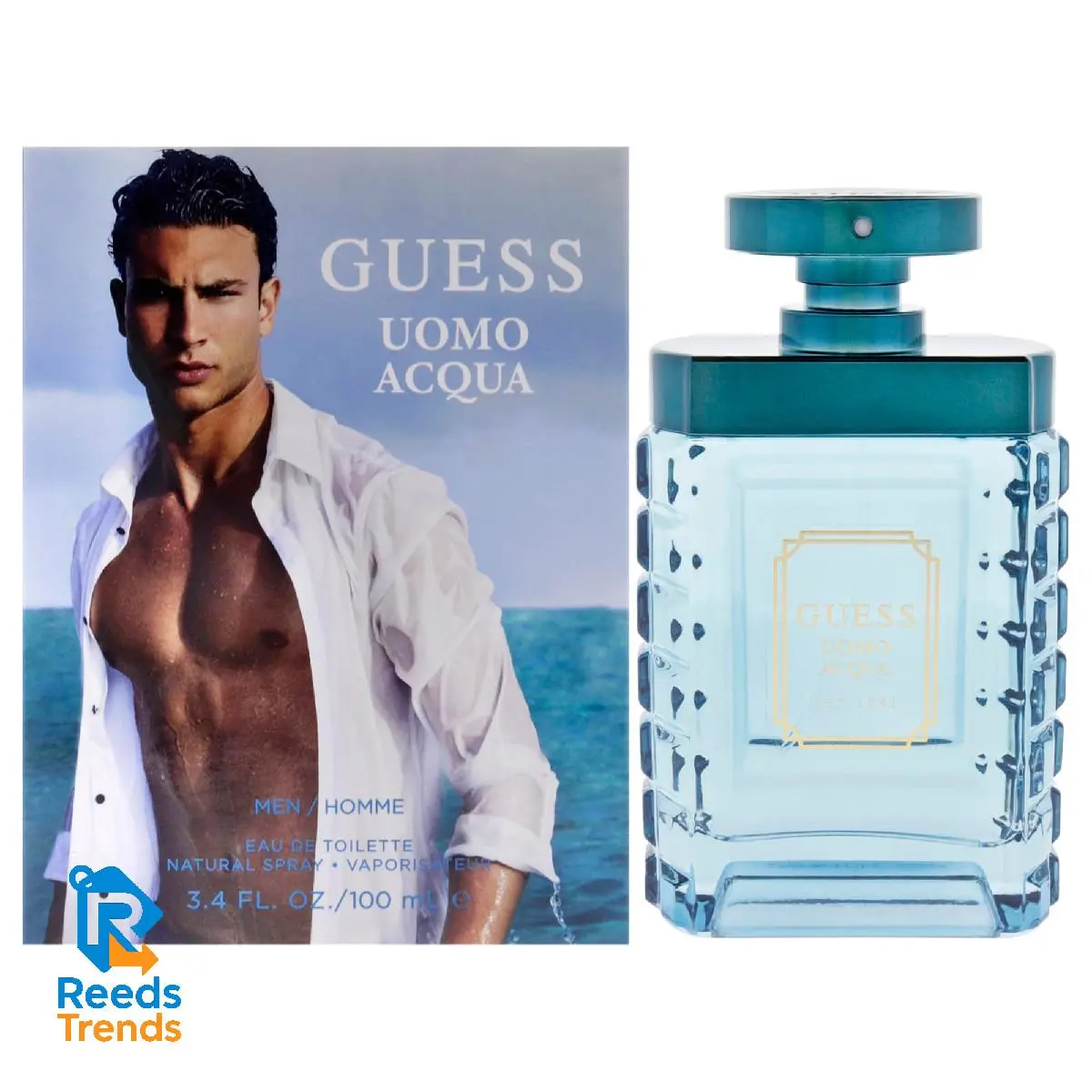 Guess Uomo Acqua Eau De Toilette Cologne Spray For Men 3.4 Fl. Oz