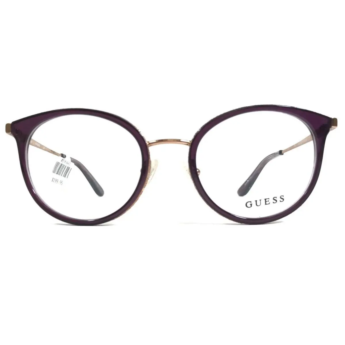 Guess Eyeglasses Frames GU2707 083 Clear Purple Gold Round Full Rim 51-19-140