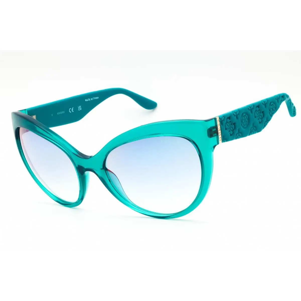 Guess GU00130 87X Shiny Turquoise/blue Mirror 61-20-125 Sunglasses