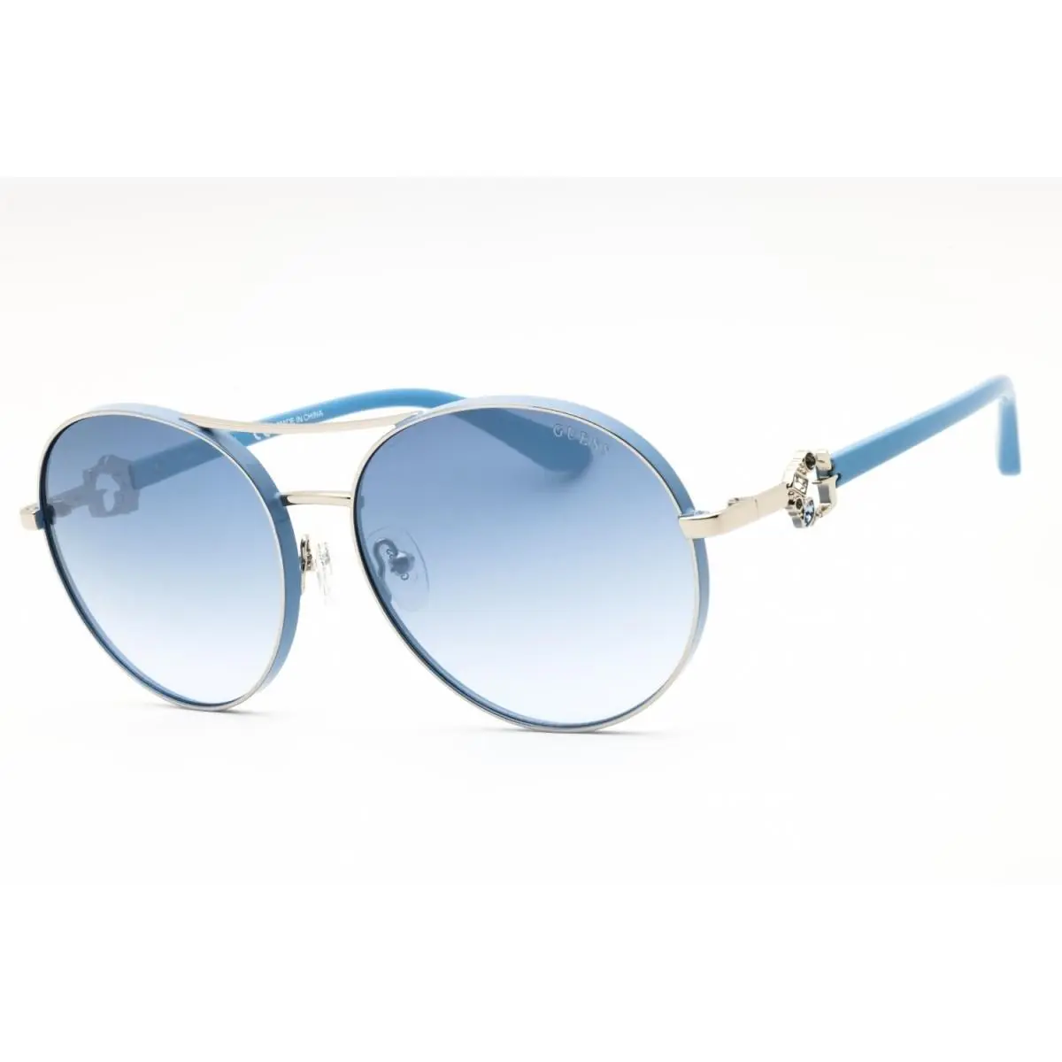 GU7791-S 10W Shiny Light Nickeltin/blue Gradient 62-17-140 Sunglasses by Guess