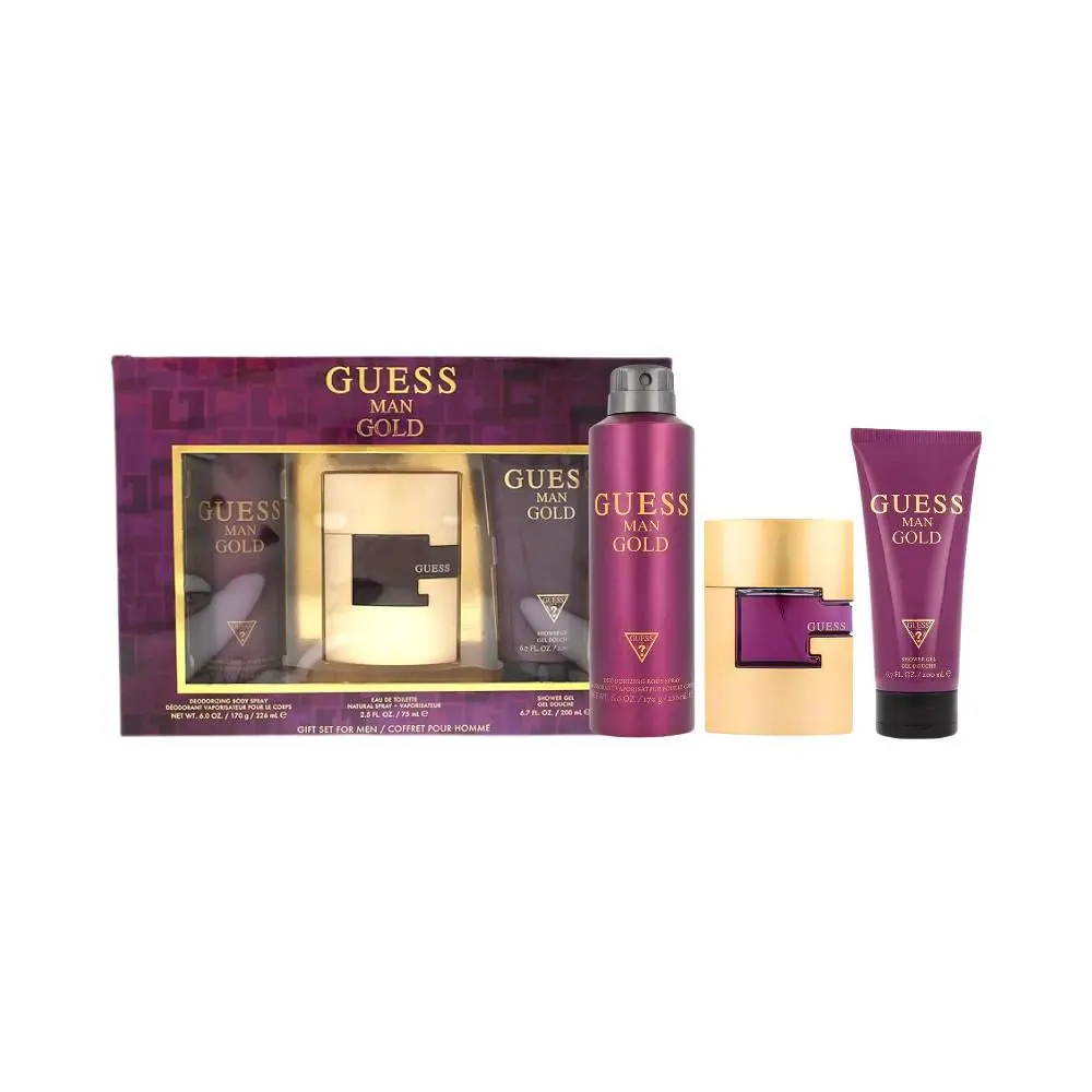 Guess Man Gold by Guess 3-PC Eau de Toilette Gift Set For Men