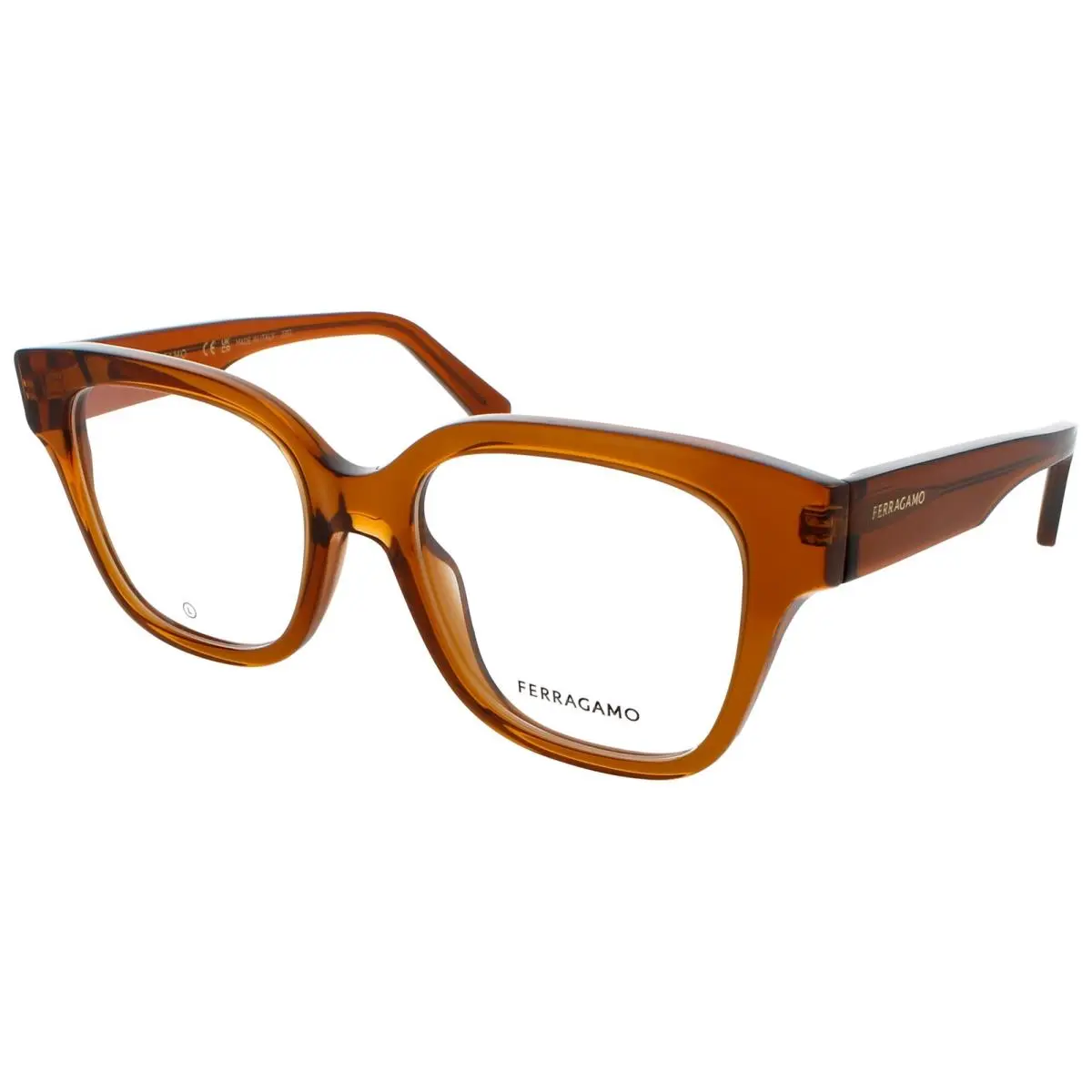 Salvatore Ferragamo SF SF2952N 261 53 Eyeglasses Transparent Caramel Frame 53 mm