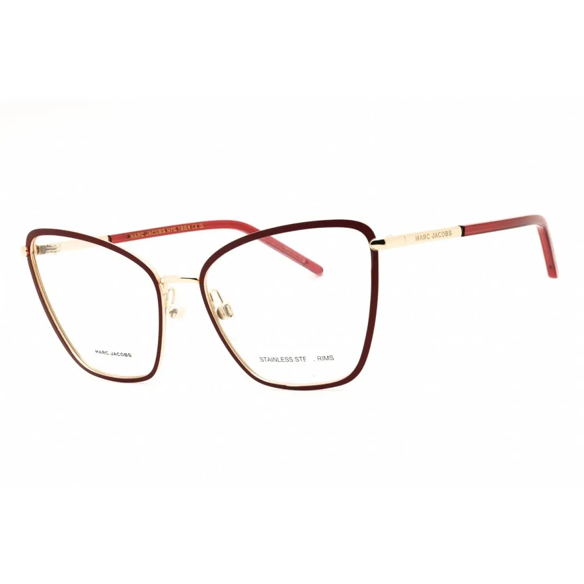 Marc Jacobs Marc 776 E28 Eyeglasses Matte Burgundy Gold Frame 58mm