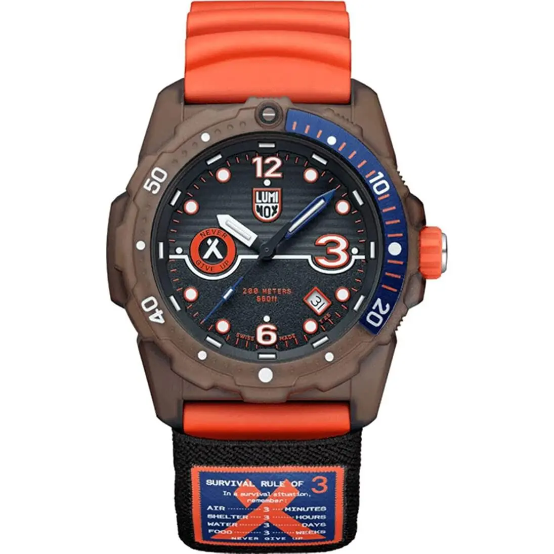 Luminox Bear Grylls X Tide Recycled Ocean Material Rule of 3 Sea Series Watch X